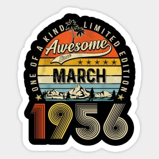 Awesome Since March 1956 Vintage 67th Birthday Sticker